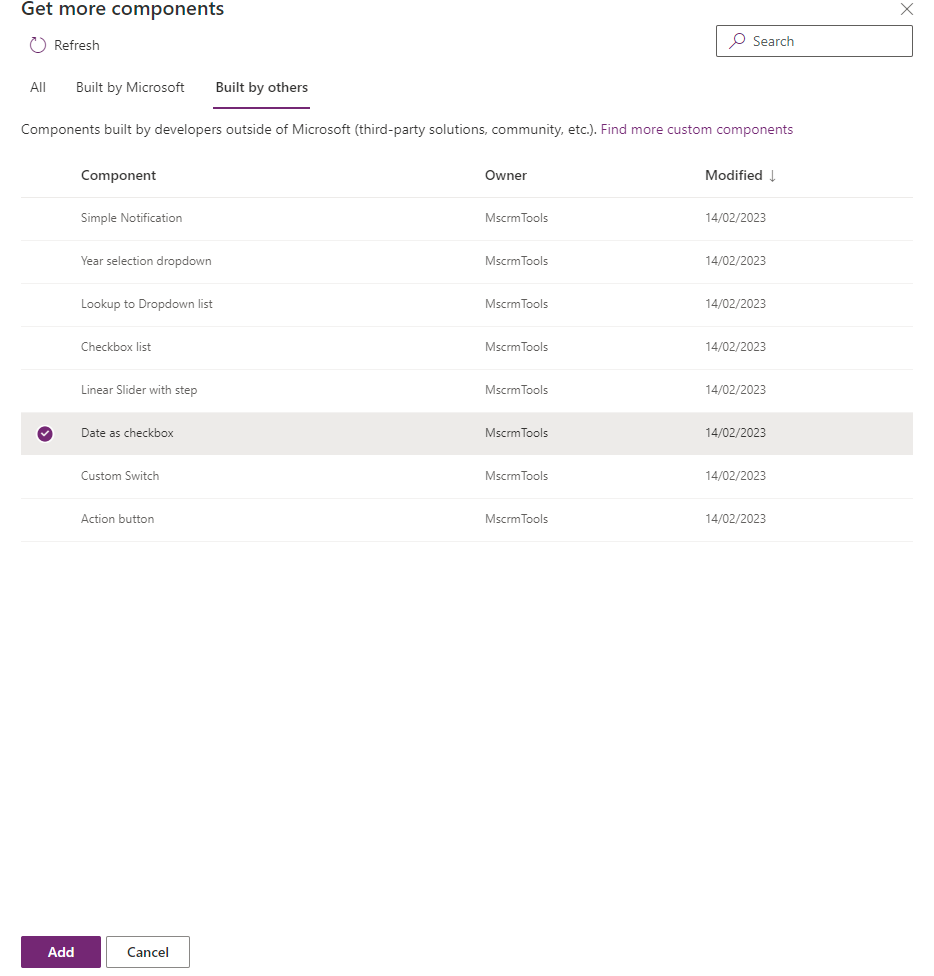Adding custom PCF control to Dynamics 365 CE form