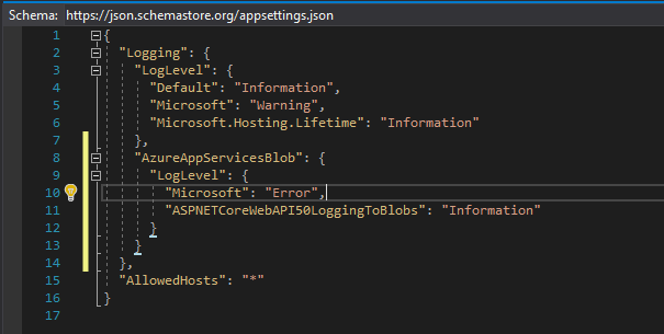 ASP.NET Core Web API (.NET 5.0) logging to Azure Blob Storage