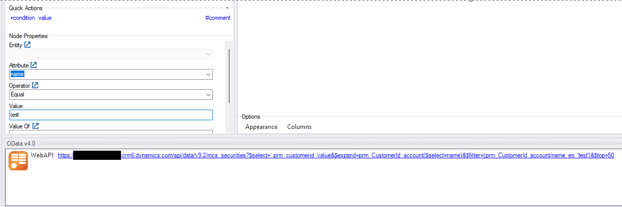Using FetchXmlBuilder to generate OData query