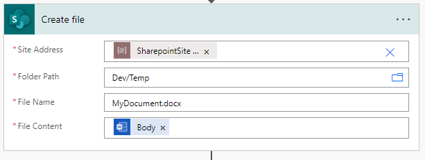 Generate PDF document using Word Online and Sharepoint connectors in Microsoft Flow