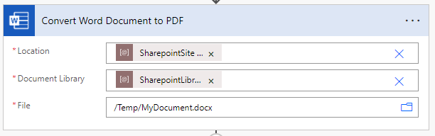 Generate PDF document using Word Online and Sharepoint connectors in Microsoft Flow