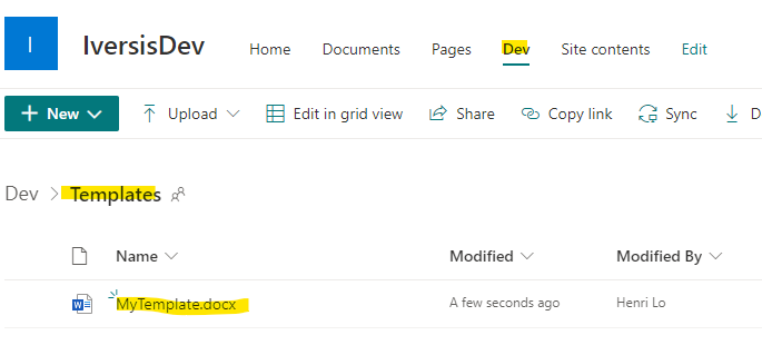 Generate PDF document using Word Online and Sharepoint connectors in Microsoft Flow