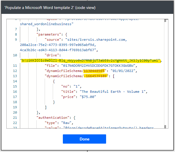 Generate PDF document using Word Online and Sharepoint connectors in Microsoft Flow