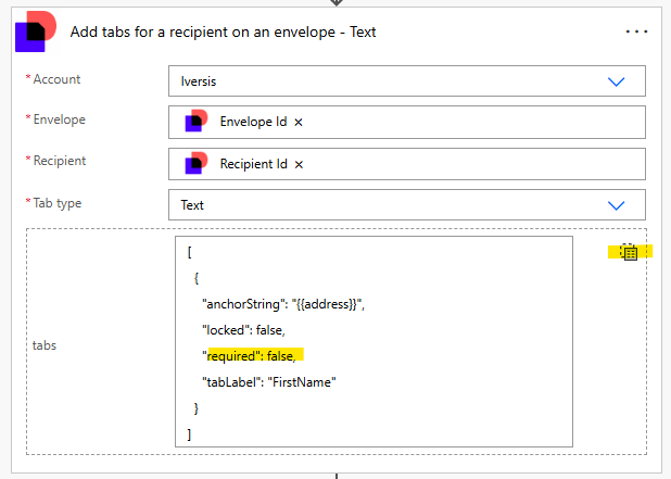 Power Automate and Docusign optional fields